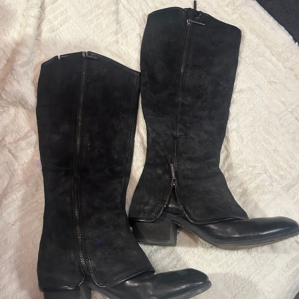 Donald planner knee-high suede boots Black Women's Boots in excellent condition